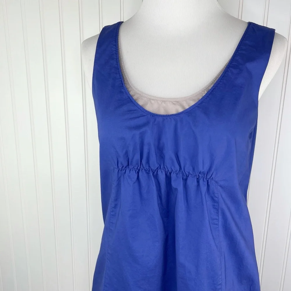 Vince Azure Blue Black Color Block Summer Sun Dress Small
